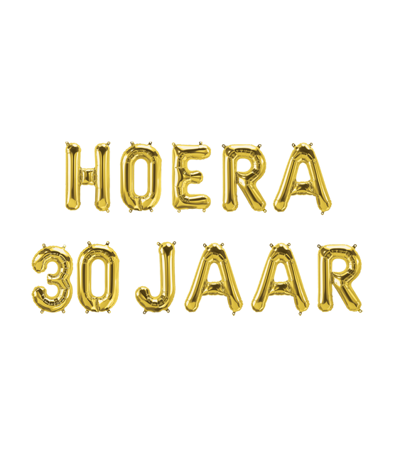 Gouden Ballonnen Set 30 Jaar Hoera 1,9m