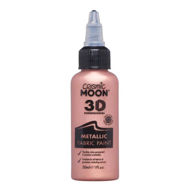 Cosmic Moon Metallic Fabric Paint Rose Gold 30ml