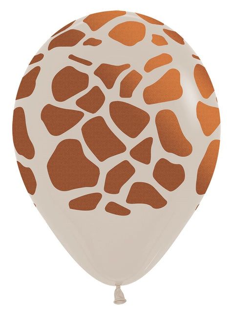 Ballonnen Giraffe White Sand Copper Ink 30cm 25st