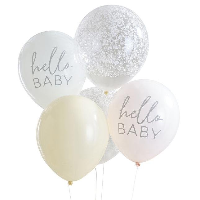 Babyshower Ballonnen Hello Baby 5st