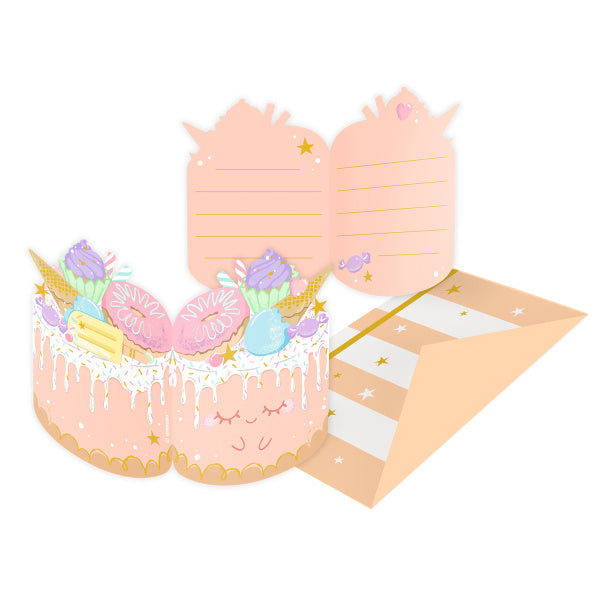 Crazy Cake Uitnodigingen 8st