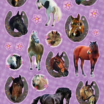 Stickers Paarden Paars