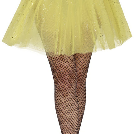 Gele Tutu Dames Glitter 40cm