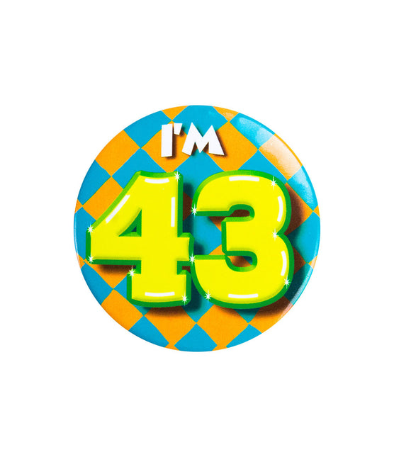 I'm 43 Button 43 Jaar 5,5cm