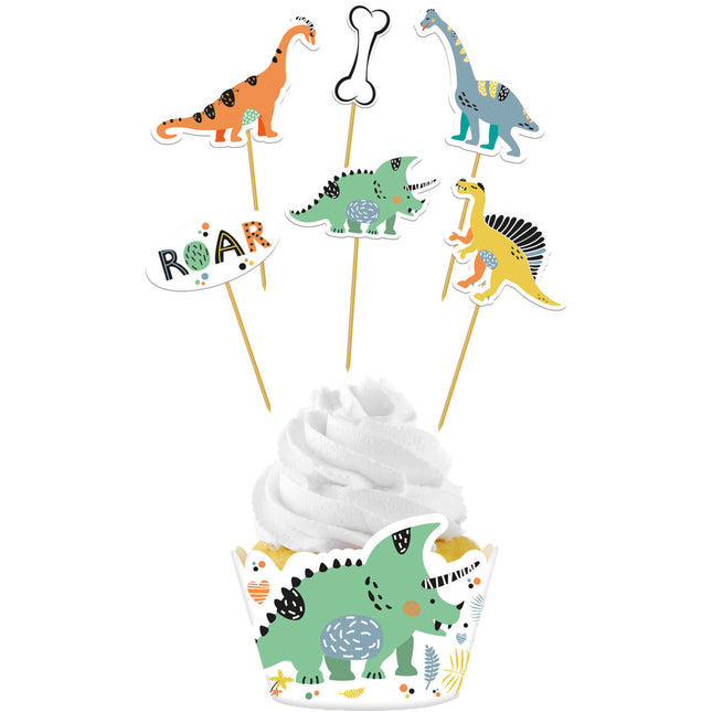 Dino Cupcake Toppers Roar 12 delig