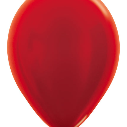 Ballonnen Metallic Red 30cm 12st