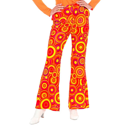 Disco 70S Broek Oranje Dames Bubbels