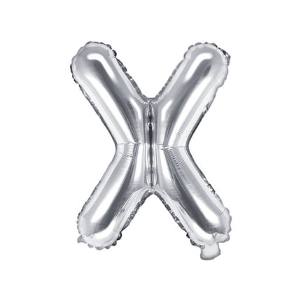 Folie Ballon Letter X Zilver Leeg 35cm