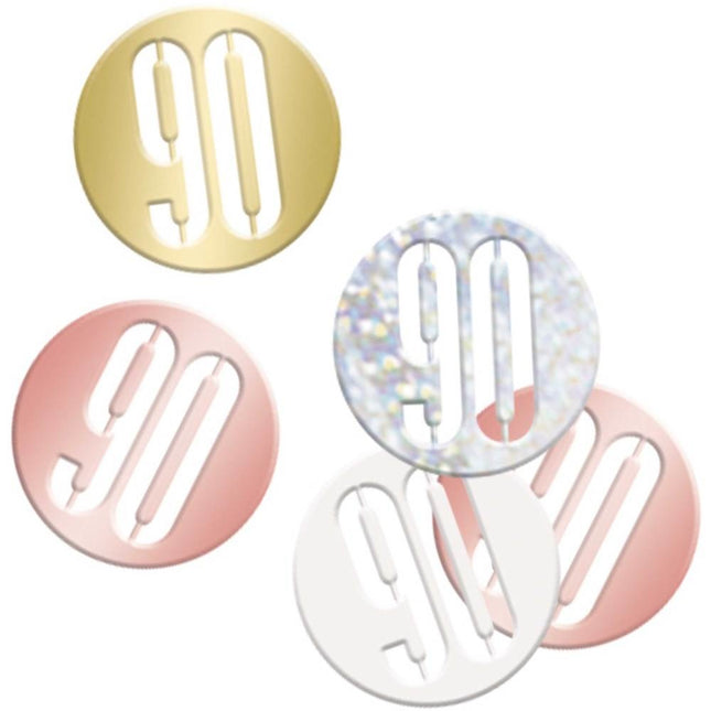 Tafelconfetti 90 Jaar Metallic 11cm 114gr