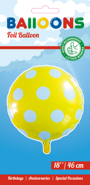 Helium Ballon Stippen Geel 45cm leeg