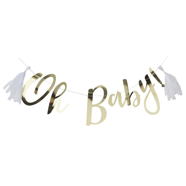 Gouden Letterslinger Oh Baby 1,5m