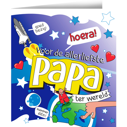 Wenskaart Papa 16,5cm