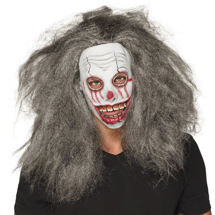 Halloween Masker Clown Grijs Haar