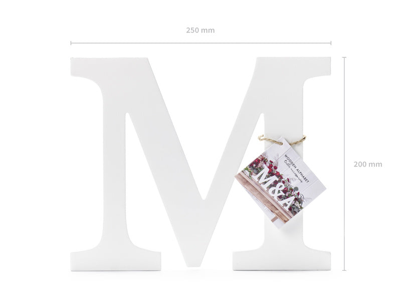 Witte Letter M Hout 25cm