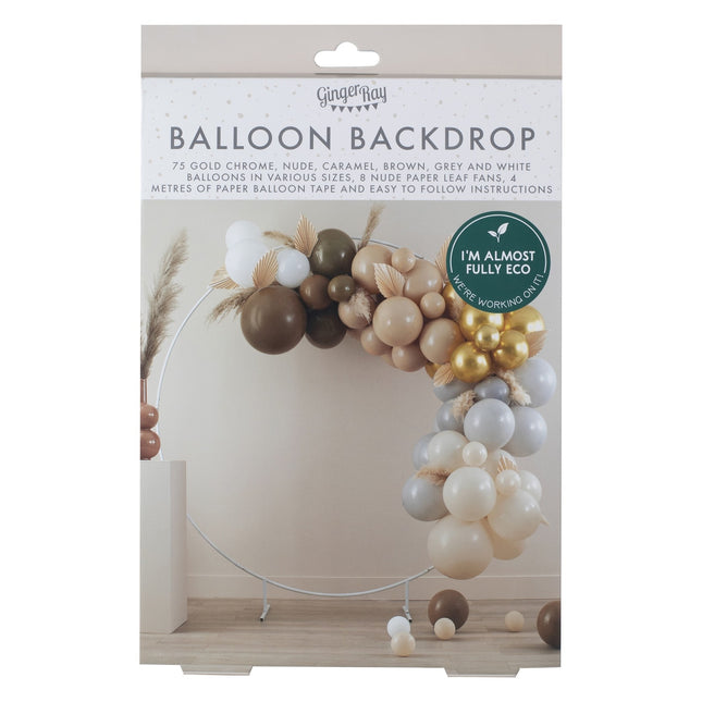 Taupe Bruin Nude Ballonnenboog Waaiers DIY Set