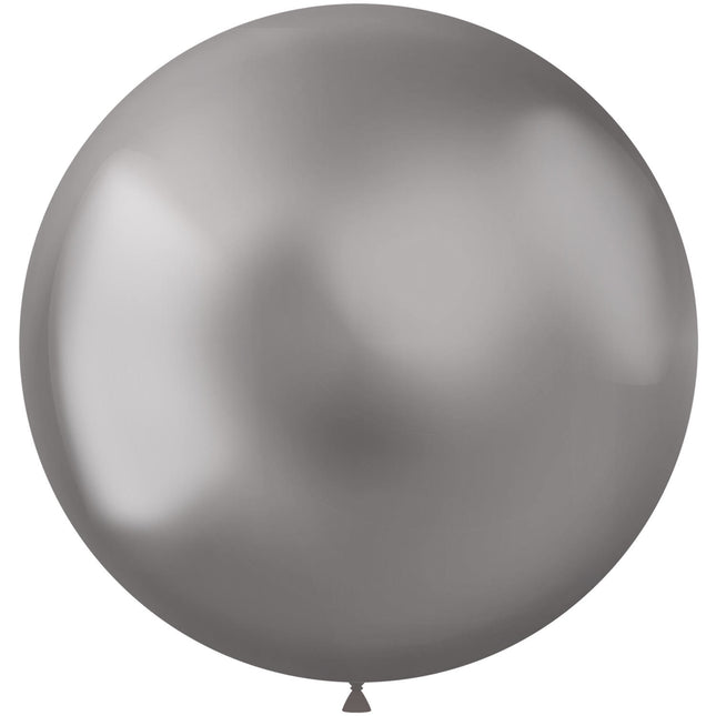 Zilveren Ballonnen Chroom 48cm 5st