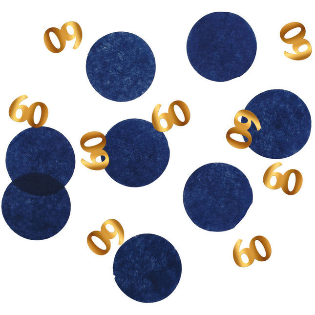 Tafelconfetti 60 Jaar Blauw 2,4cm 25gr