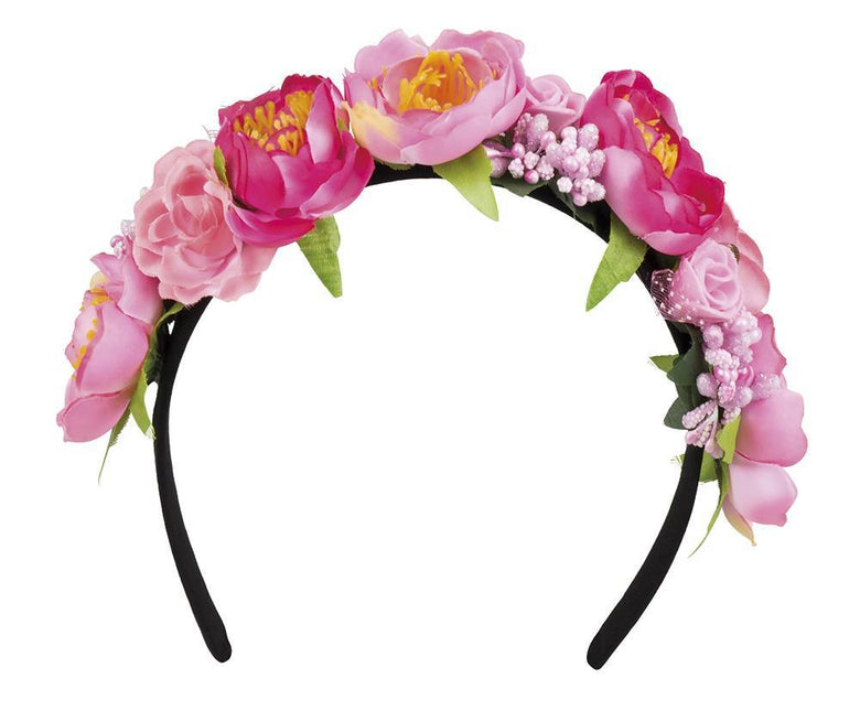 Bloemen Haarband Roze Diadeem