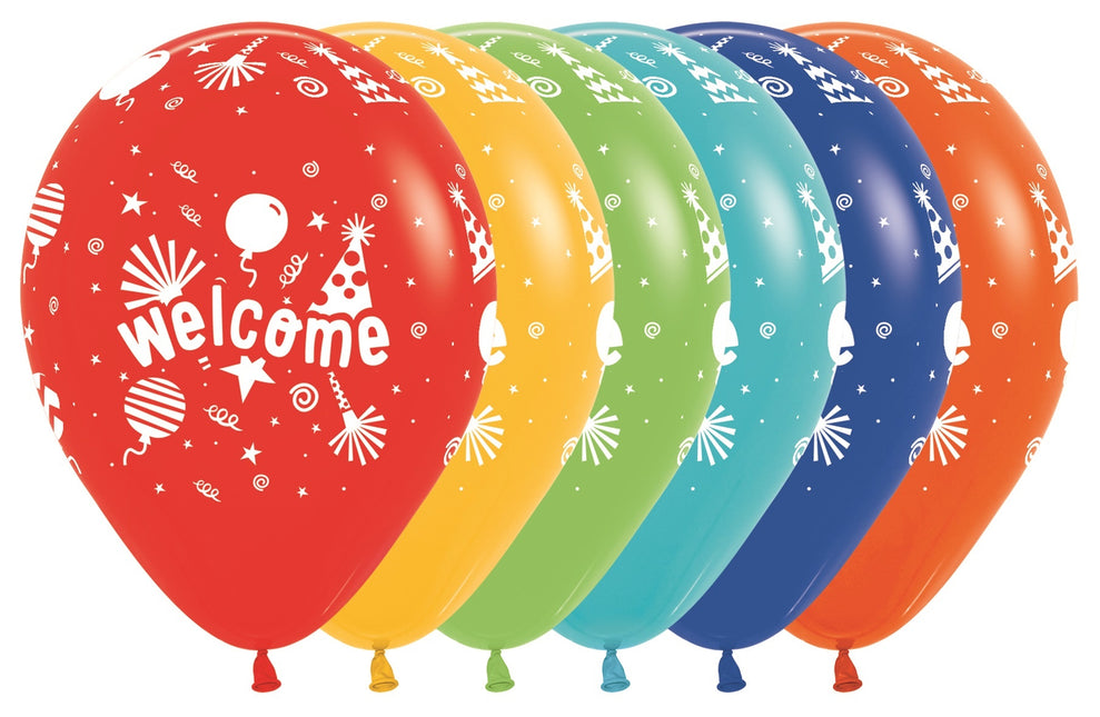 Ballonnen Welcome Fashion Solid Mix 30cm 25st