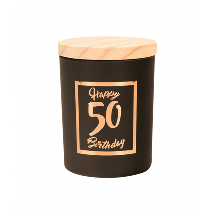 Geurkaars 50 Jaar Zwart 8cm