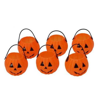 Halloween Pompoen Bakjes 7cm 6st