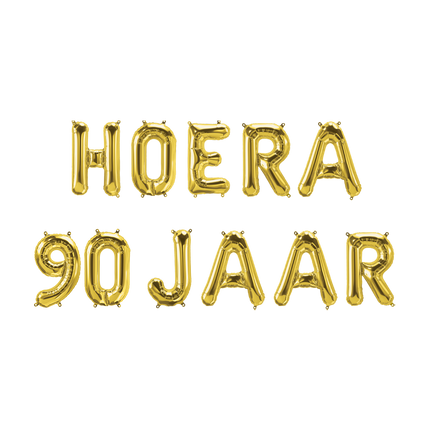 Gouden Ballonnen Set 90 Jaar Hoera 1,9m