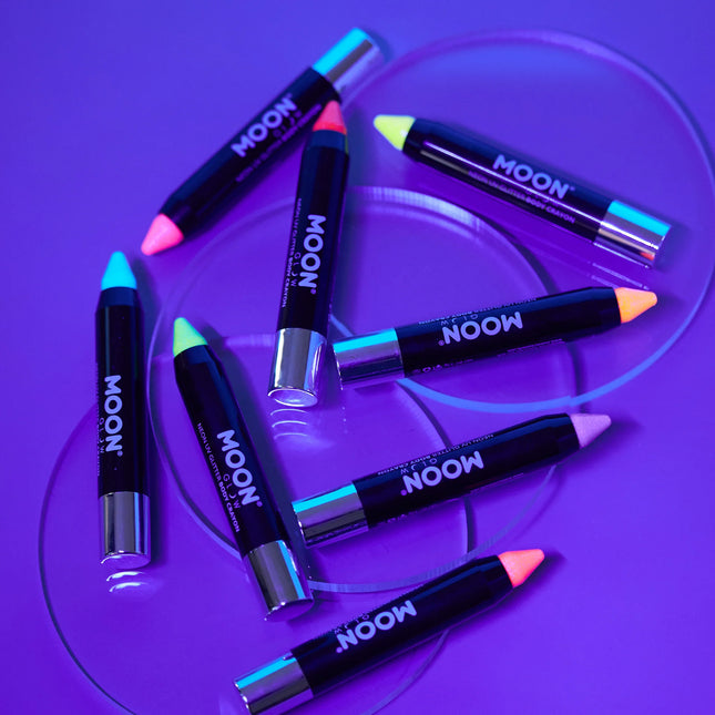 Moon Glow Neon UV Glitter Body Crayons Blue 3.2g