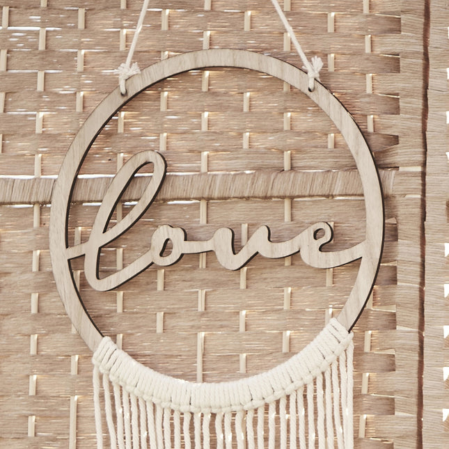 Beige Hangdecoratie Love 25,5cm