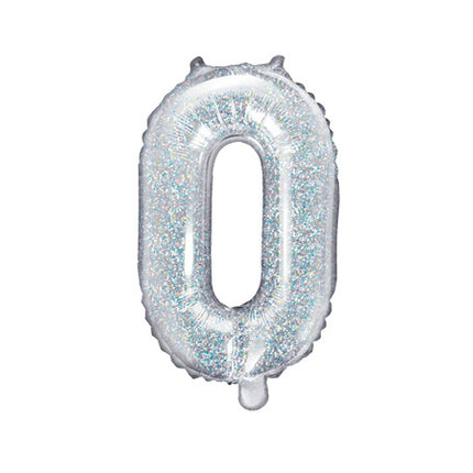 Folie Ballon Letter O Holografisch Leeg 35cm