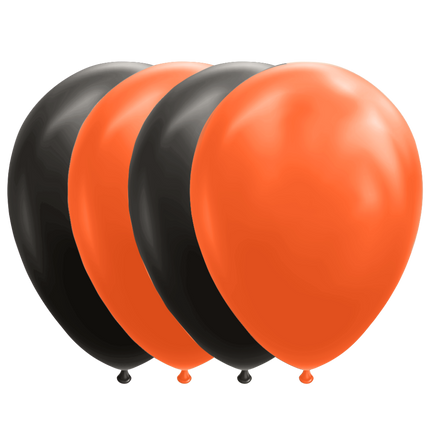 Ballonnen Zwart/Oranje 30,5cm 10st