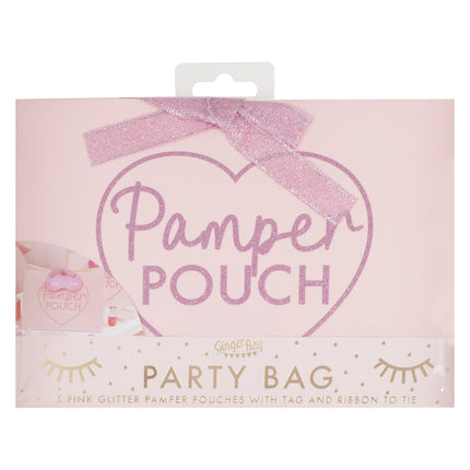 Roze Uitdeeltasjes Pamer Pouch 20cm 5st