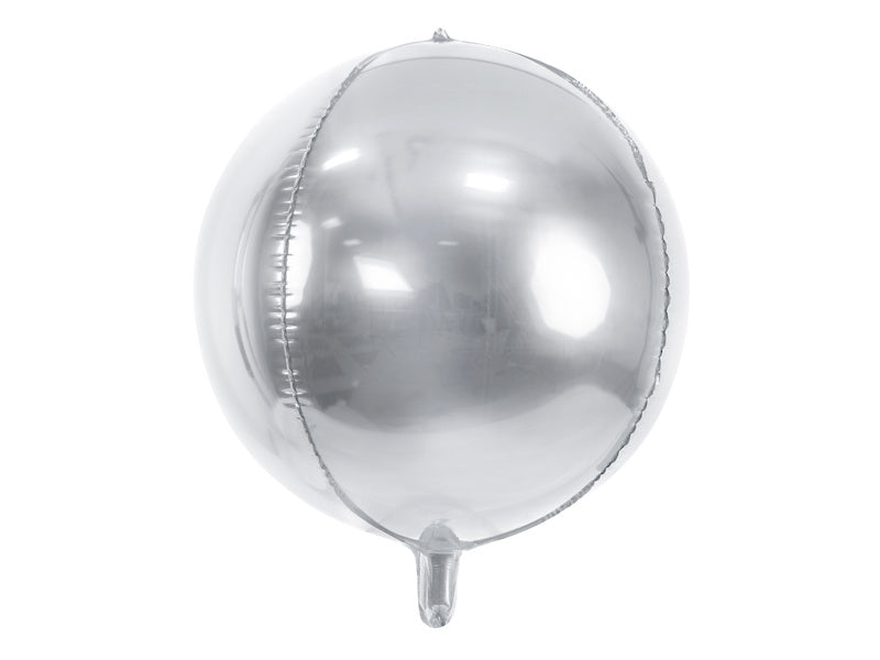 Helium Ballon Rond Zilver Leeg 40cm