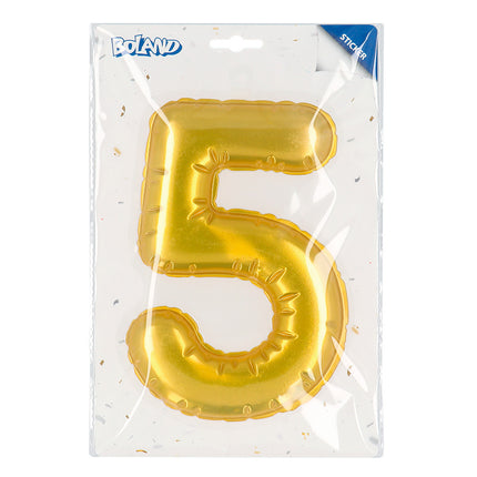 Gouden 5 Jaar Stickers Folieballon 20cm