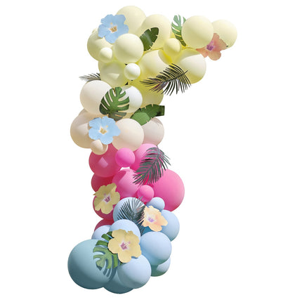 Gekleurde Ballonnenboog Bladeren En Bloemen