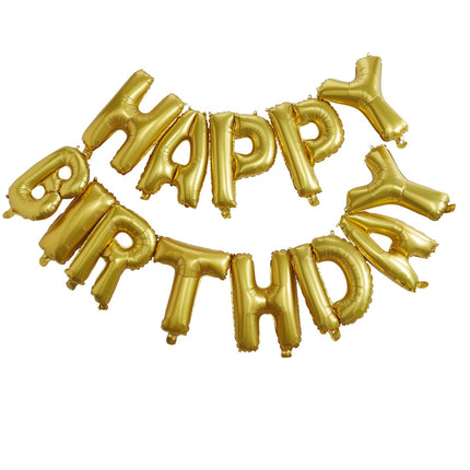 Gouden Happy Birthday Ballonnen Set 35cm