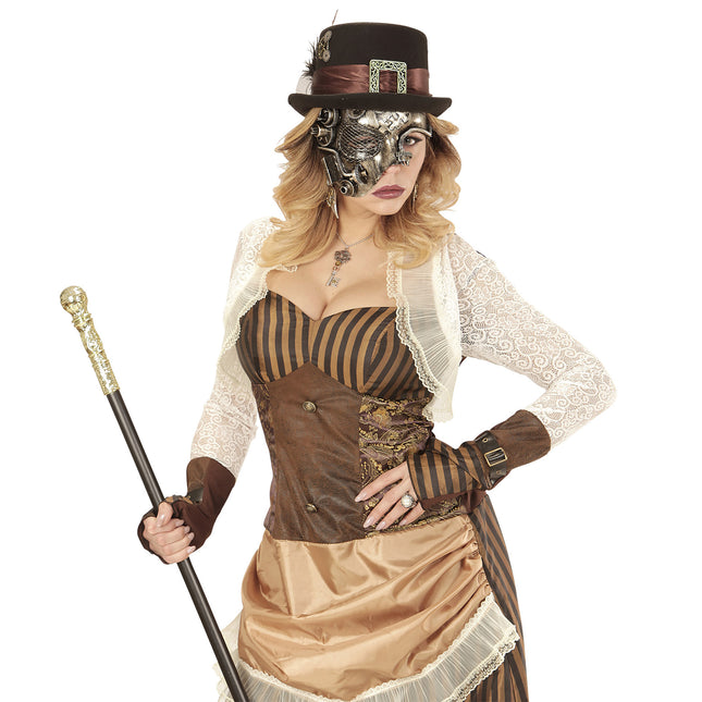 Steampunk Masker Zilver