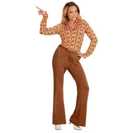 Disco 70S Broek Bruin Dames