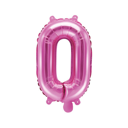 Folie Ballon Letter O Roze Leeg 35cm