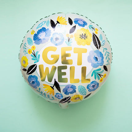 Helium Ballon Get Well Bloemen Leeg 45cm