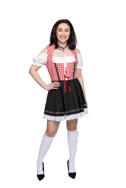 Oktoberfest Dirndl Jurk Oktoberfest Rood Wit Zwart Dames