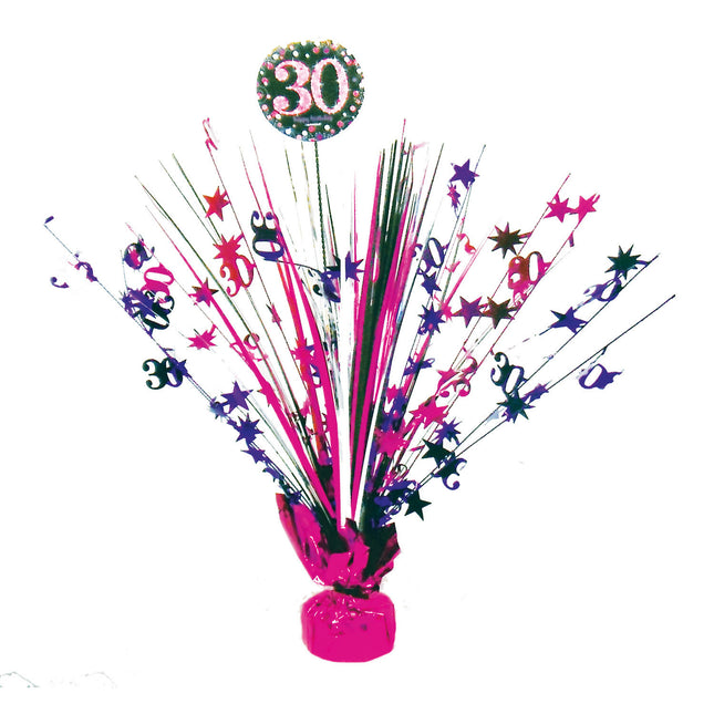 Tafeldecoratie 30 Jaar Happy Birthday Roze 33cm