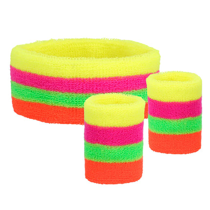 Gekleurde Zweetbandjes Neon 3st