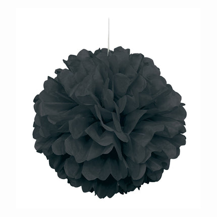 Pompon Zwart 40cm