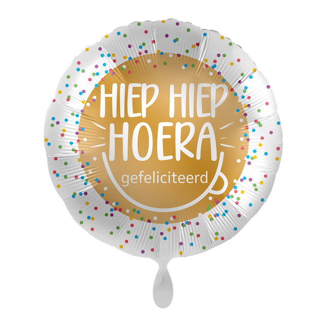 Helium Ballon HIEP HIEP HOERA gefeliciteerd