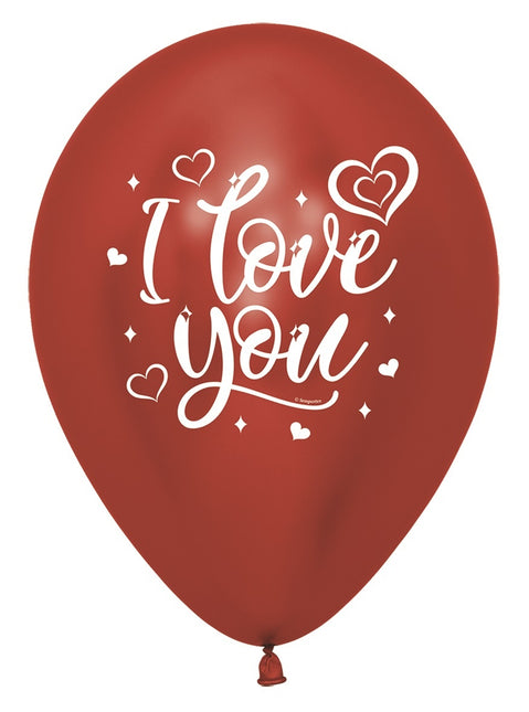 Ballonnen I Love You Sparkly Reflex Mix 30cm 25st