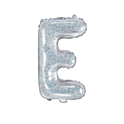 Folie Ballon Letter E Holografisch Leeg 35cm