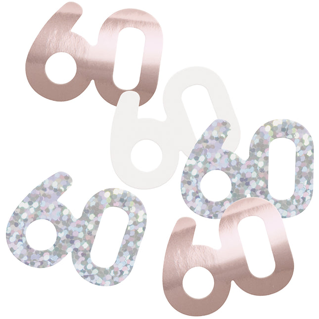 60 Jaar Confetti Zak Rose Goud 14gr