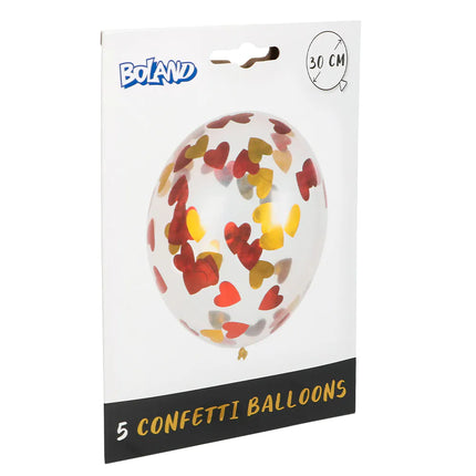 Hartjes Confetti Ballonnen 5st