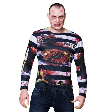 Halloween Vampier Shirt Zwart Wit M