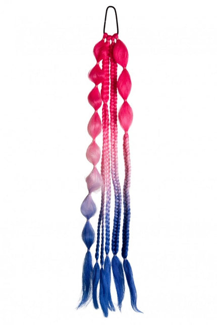 Hair Extension Festival Red/Soft Pink/Blue